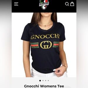 Hardcore Italians black v-neck Gnocchi Womens Tee size small